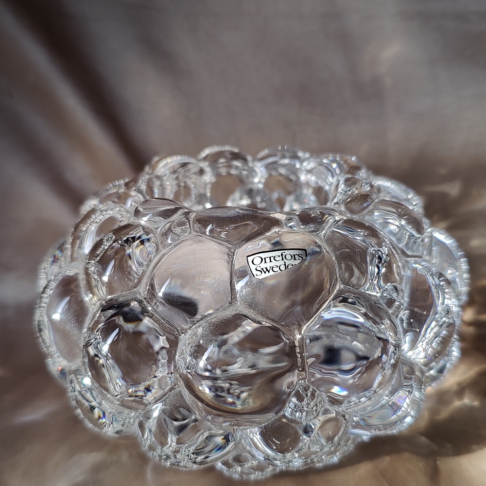 Orrefors Raspberry Bubble Votive Holder